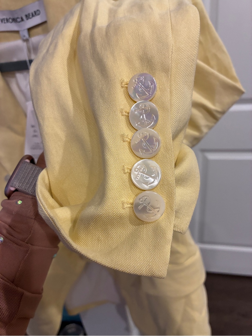 Veronica Beard Miller Dickey Chamomile Yellow Double-Breasted Jacket 8 - Picture 6 of 17